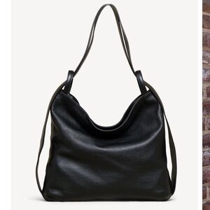 M Gemi The Laura Convertible Backpack Tote Bag - Black Leather